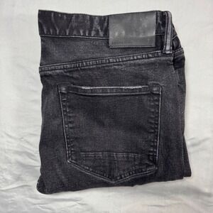 AllSaints Cigarette Jeans Black Denim Button Fly Men's 36 Flare Goth Skinny